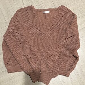 moon & madison V-Neck Sweater - salmon